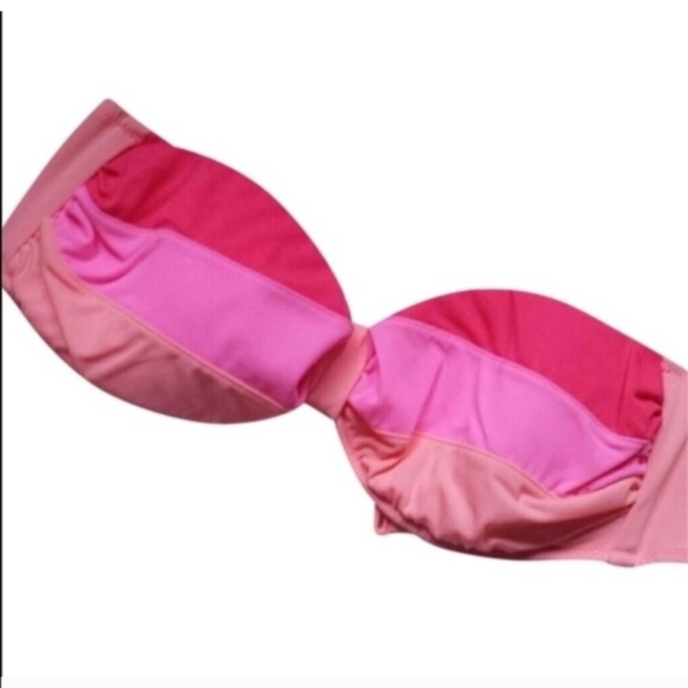 New With Tags Y2K PINK by Victoria’s Secret Colorblock Bandeau Bikini Top XS